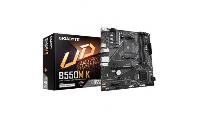 GIGABYTE B550M K Motherboard - AMD Ryzen 5000 CPUs, up to 4733MHz DDR4, 1xPCIe 4.0 + 1xPCIe 3.0 M.2,