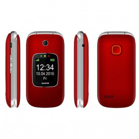 Aligator V650 6.1 cm (2.4") 95 g Red, Silver Senior phone