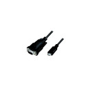 LogiLink AU0051A video cable adapter 1.2 m USB C VGA (D-Sub) Black