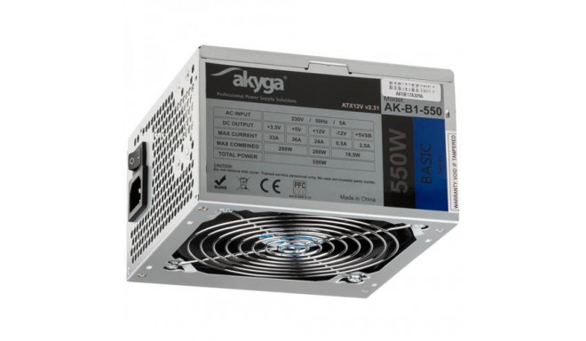 Akyga AK-B1-550 power supply unit 550 W 20+4 pin ATX ATX Grey