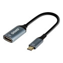 Savio AK-78 video cable adapter 0.015 m USB Type-C HDMI Black, Silver