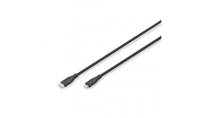 Digitus Lightning silicone connection cable, USB-C - Lightning, 1m, black