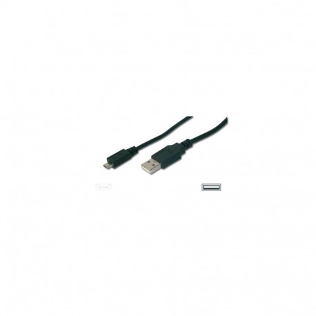 ASSMANN Electronic A/micro-B, 3m USB cable USB 2.0 USB A Micro-USB B Black