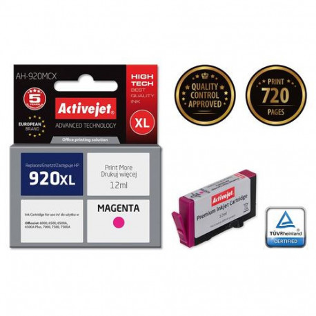 Activejet AH-920MCX ink (replacement for HP 920XL CD973AE; Premium; 12 ml; magenta)