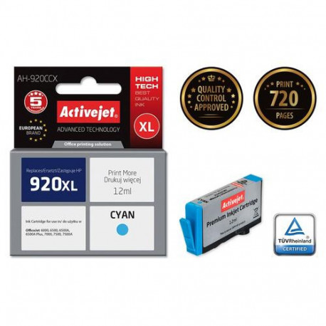 Activejet AH-920CCX ink (replacement for HP 920XL CD972AE; Premium; 12 ml; cyan)