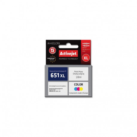 Activejet AH-651CRX ink (replacement for HP 651 C2P11AE; Premium; 18 ml; color)