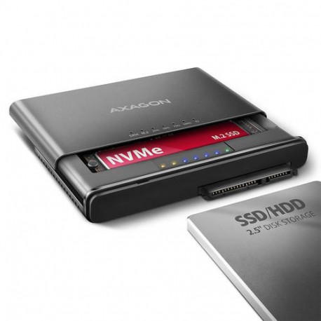 Axagon ADSA-CC USB-C 10Gbps - NVMe M.2 SSD & SATA 2.5/3.5 SSD/HDD CLONE MASTER 2 - Digital/Daten