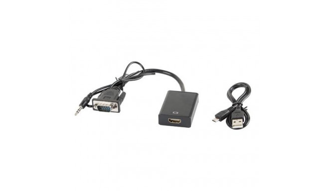 Lanberg AD-0021-BK video cable adapter 0.2 m HDMI Type A (Standard) VGA (D-Sub) Black