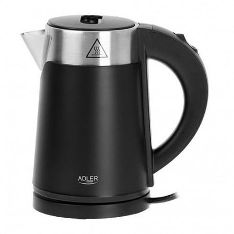 Adler AD 1372B electric kettle 0.6 L 800 W Black, Metallic