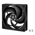 ARCTIC P12 PWM PST Value Pack (Schwarz/Schwarz) 120 mm PWM PST Lüfter optimiert für statischen Druck