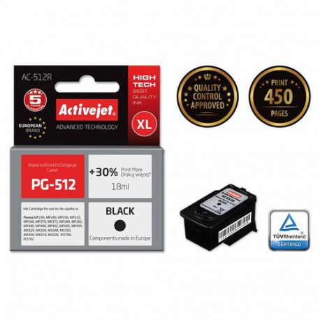 Activejet AC-512R ink (replacement for Canon PG-512; Premium; 18 ml; black)