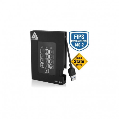 Apricorn Aegis Padlock Fortress 1 TB USB 3.2 Gen 1 (3.1 Gen 1) Black