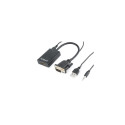 Gembird A-VGA-HDMI-01 video cable adapter 0.15 m HDMI Type A (Standard) VGA (D-Sub) Black