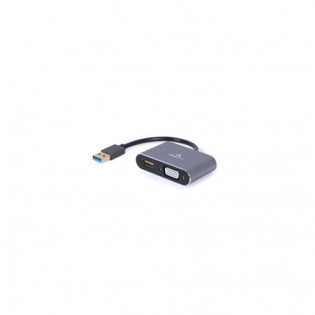 Gembird A-USB3-HDMIVGA-01 USB graphics adapter 3840 x 2160 pixels Grey