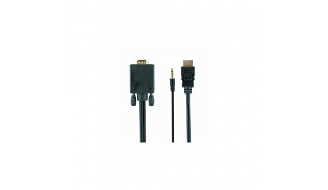 Gembird A-HDMI-VGA-03-10 video cable adapter 3 m HDMI + 3.5mm VGA (D-Sub) Black