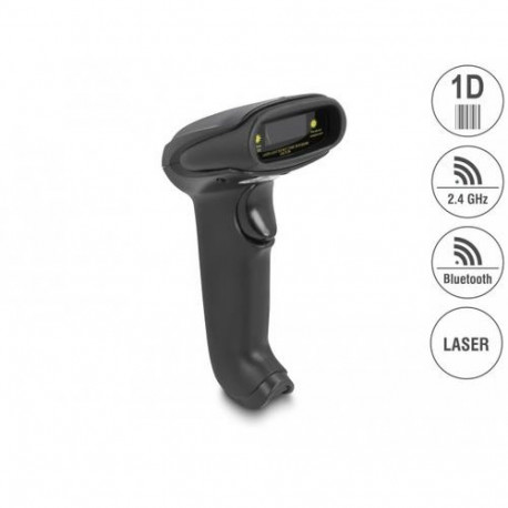 DeLOCK Barcode Scanner 1D Laser for 2.4 GHz, Bluetooth or USB