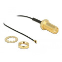 DeLOCK Antenna Cable RP-SMA jack bulkhead to I-PEX Inc., MHF 4 plug 0.81 35 cm thread length 10 mm