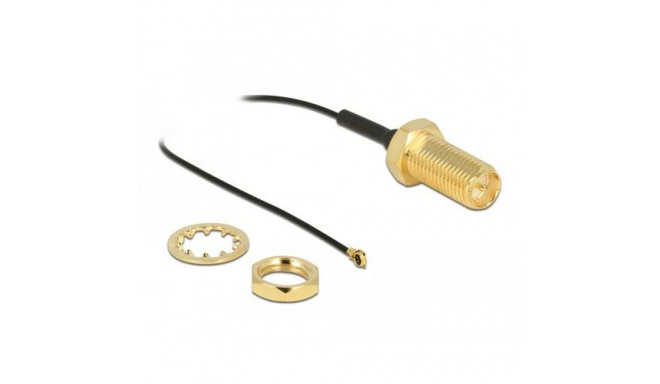 DeLOCK Antenna Cable RP-SMA jack bulkhead to I-PEX Inc., MHF 4 plug 0.81 35 cm thread length 10 mm