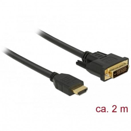 DeLOCK 85654 video cable adapter 2 m HDMI Type A (Standard) DVI Black