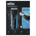 Braun Series 3 3010 Wet &amp; Dry Foil shaver Trimmer Black, Blue