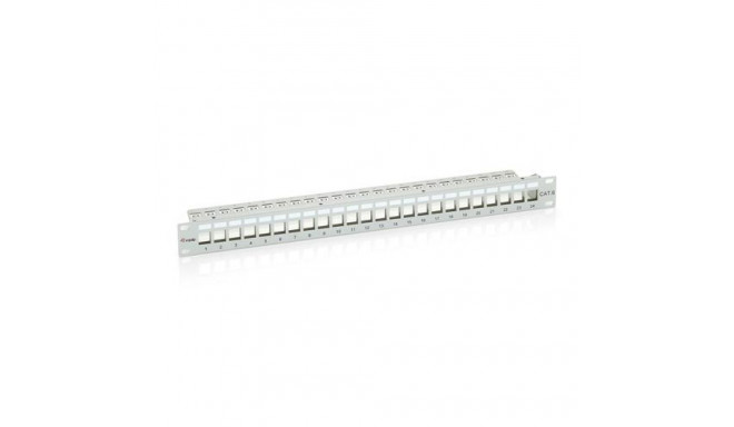 Equip 24-Port Keystone Cat.6 Shielded Patch Panel, Light Grey