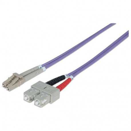 Intellinet Fiber Optic Patch Cable, OM4, LC/SC, 3m, Violet, Duplex, Multimode, 50/125 µm, LSZH, Fibr