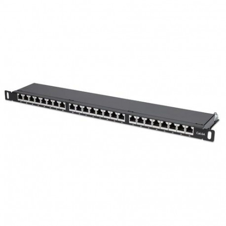 Intellinet Patch Panel, Cat6a, FTP, 24-Port, 19", 0.5U, Shielded, 90° Top-Entry Punch Down