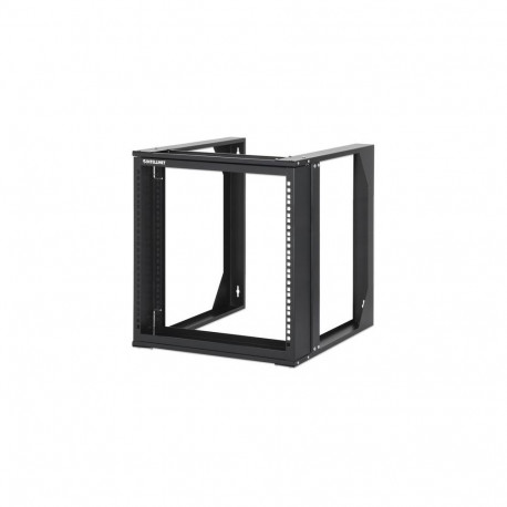 Intellinet 19" Wall Mount Open Frame Network Rack, 9U, Front-hinged Swing Frame Flat Pack,