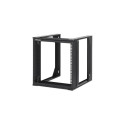 Intellinet 19" Wall Mount Open Frame Network Rack, 9U, Front-hinged Swing Frame Flat Pack, 