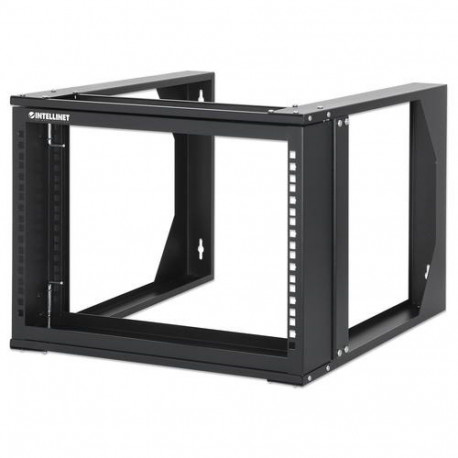 Intellinet 19" Wall Mount Open Frame Network Rack, 6U, Front-hinged Swing Frame Flat Pack,