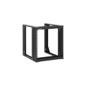 Intellinet 19" Wall Mount Open Frame Network Rack, 9U, Front-hinged Swing Frame Flat Pack, 