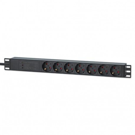 Intellinet 19&quot; 1U Rackmount 7-Output Power Distribution Unit (PDU) / Surge Protector, EU CE