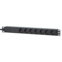 Intellinet 19&quot; 1U Rackmount 7-Way EU 2-pin (CEE 7/3) PDU with Surge Protection, 16A, On/Off