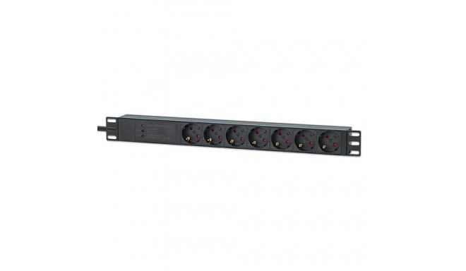 Intellinet 19&quot; 1U Rackmount 7-Output Power Distribution Unit (PDU) / Surge Protector, EU CE