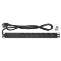 Intellinet 19&quot; 1U Rackmount 7-Way EU 2-pin (CEE 7/3) PDU with Surge Protection, 16A, On/Off