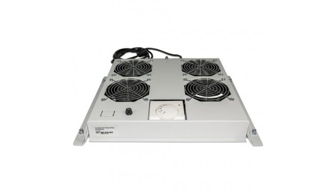 Intellinet 4-Fan Ventilation Unit for 19&quot; Racks, Roof Mount, with Thermostat, Grey