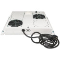 Intellinet 2-Fan Ventilation Unit for 19&quot; Racks, Roof Mount, with Thermostat, Grey