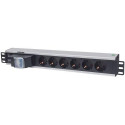 Intellinet 19&quot; 1.5U Rackmount 6-Way Power Strip - German Type&quot;, With Double Air Sw