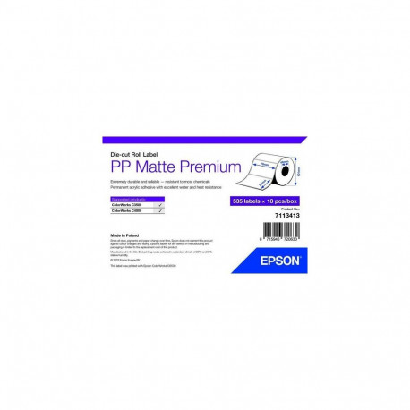 Epson PP Matte Label Premium, Die-cut Roll, 76mm x 51mm, 535 Labels