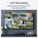 Reolink NVS36 - 36-Channel PoE NVR with 48TB Storage Capacity, Support Up to 16MP Cam, 2-Way Audio v