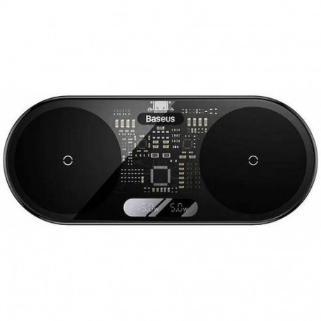 Baseus 2In1 20W Digital Led Display Headphones, Headset, Smartphone Black USB Wireless charging Indo