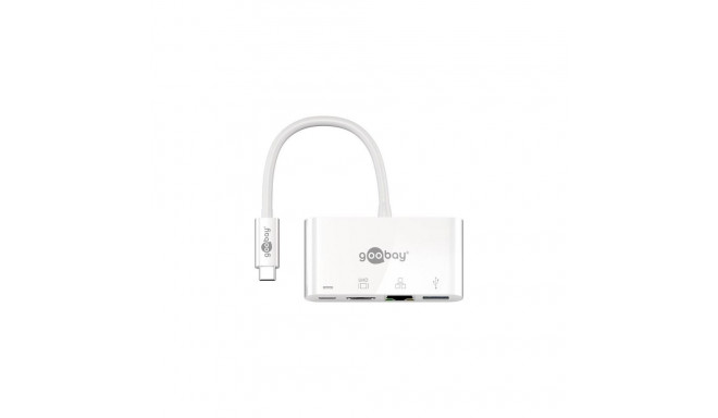 Goobay 62105 laptop dock/port replicator Wired USB 3.2 Gen 1 (3.1 Gen 1) Type-C White
