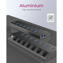 ICY BOX IB-HUB1701-C3 USB 3.2 Gen 1 (3.1 Gen 1) Type-B 5000 Mbit/s Anthracite