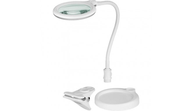 Goobay LED Magnifying Lamp with Base and Clamp, 6 W, white