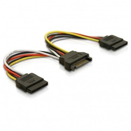 DeLOCK Cable Power SATA 15pin > 2x SATA HDD – straight 0.15 m