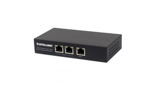 Intellinet 2-Port Gigabit High-Power PoE+ Extender Repeater, IEEE 802.3at/af Power over Ethernet (Po