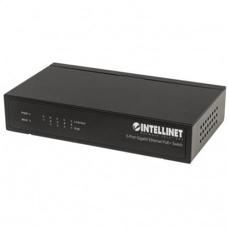 Intellinet 5-Port Gigabit Ethernet PoE+ Switch, 4 x PSE Ports, IEEE 802.3at/af Power over Ethernet (