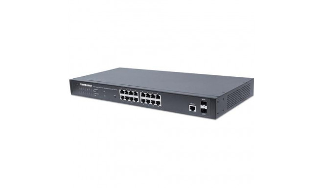 Intellinet 16-Port Gigabit Ethernet PoE+ Web-Managed Switch with 2 SFP Ports, IEEE 802.3at/af Power 