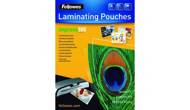 Fellowes A4 Glossy 100 Micron Laminating Pouch - 100 pack