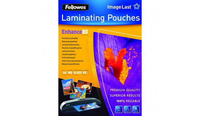 Fellowes ImageLast A4 80 Micron Laminating Pouch - 100 pack